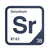 Strontium periodic table Elemental Tile in Navy Blue