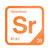 Strontium periodic table Elemental Tile in Orange