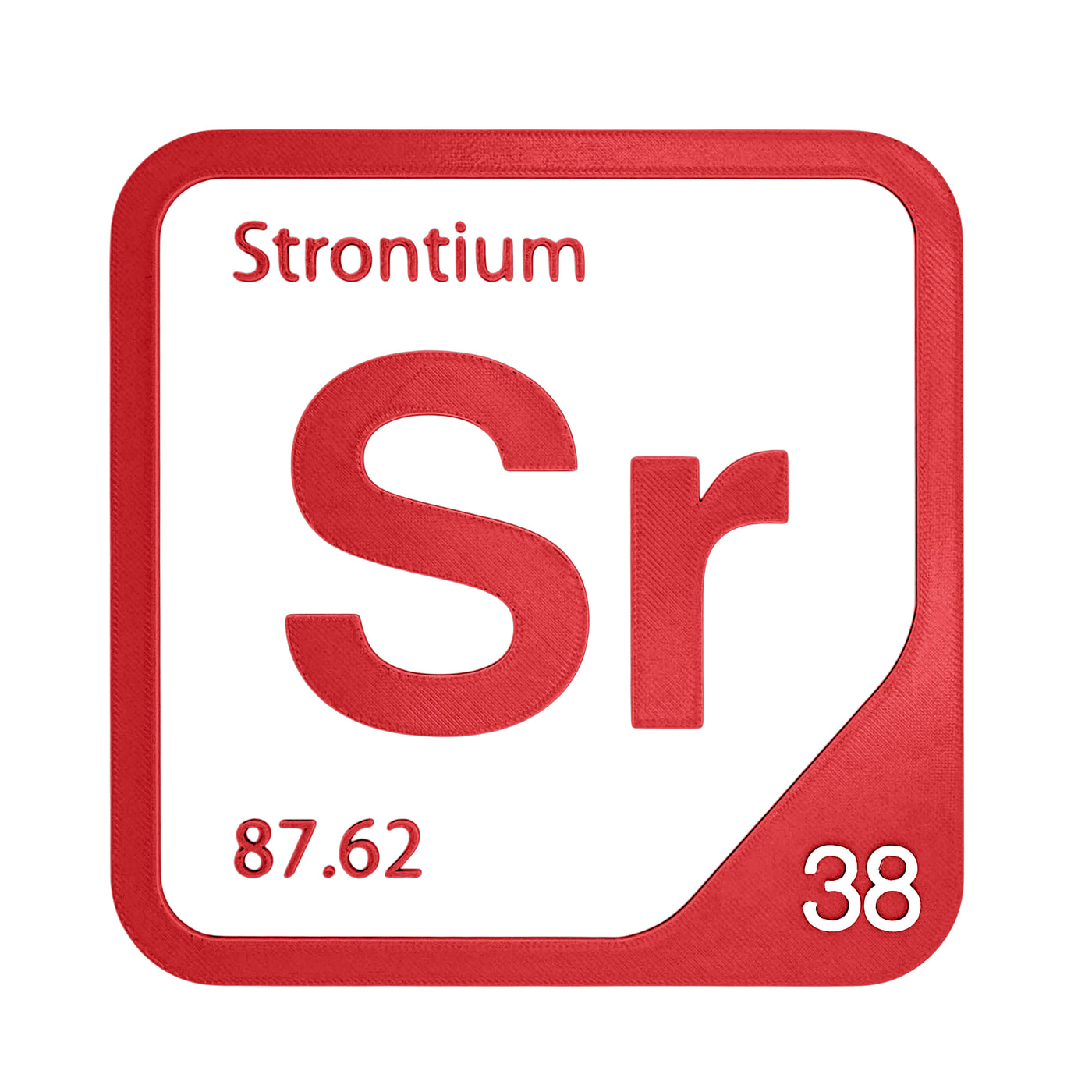 Strontium periodic table Elemental Tile in Red