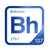 Bohrium periodic table Elemental Tile in Blue