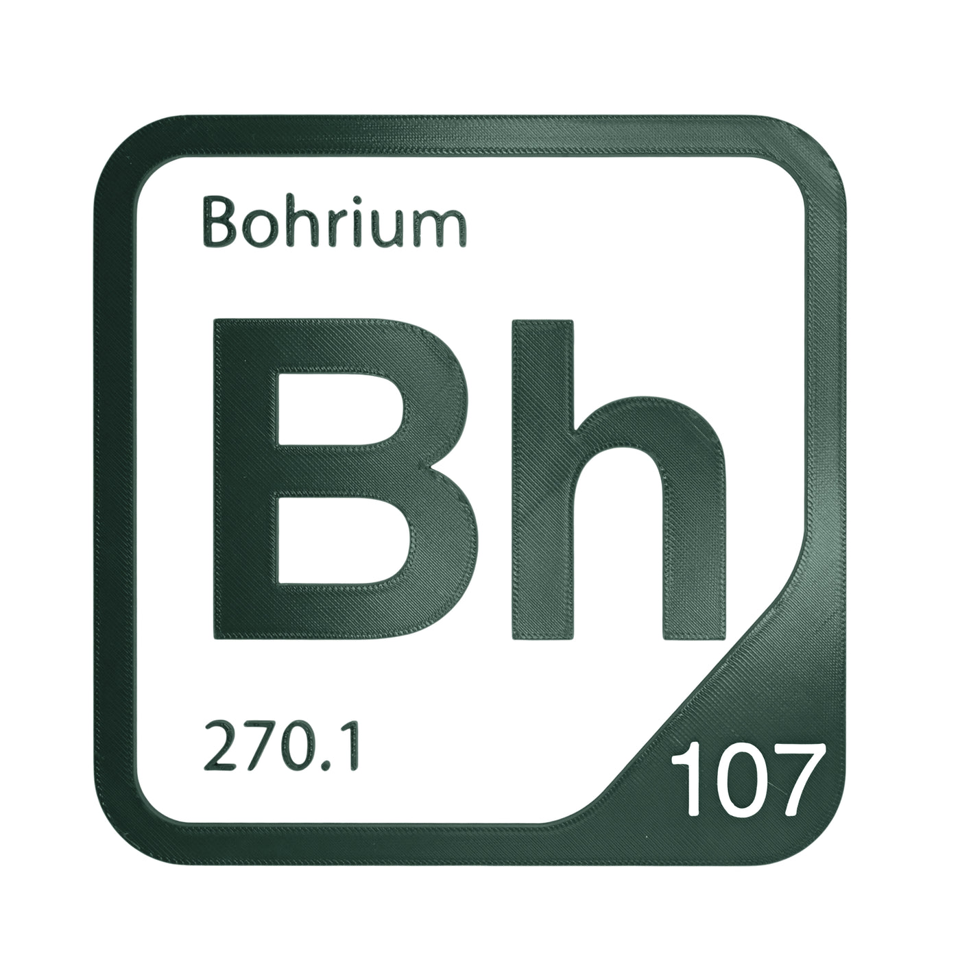 Bohrium periodic table Elemental Tile in Forest Green
