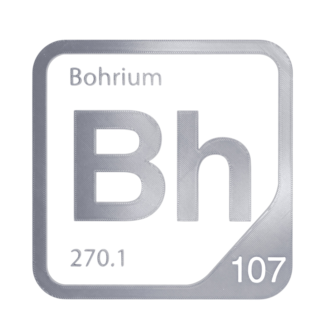 Bohrium periodic table Elemental Tile in Gray
