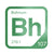 Bohrium periodic table Elemental Tile in Green