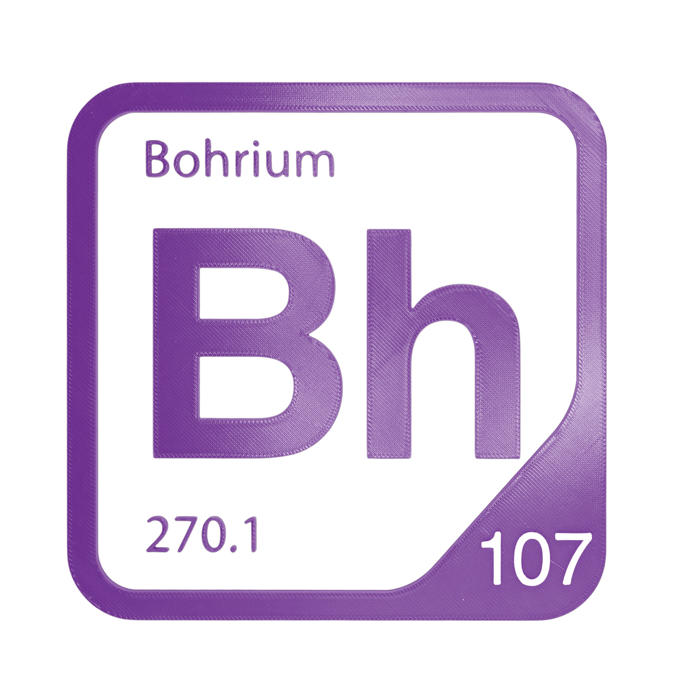 Bohrium periodic table Elemental Tile in Purple