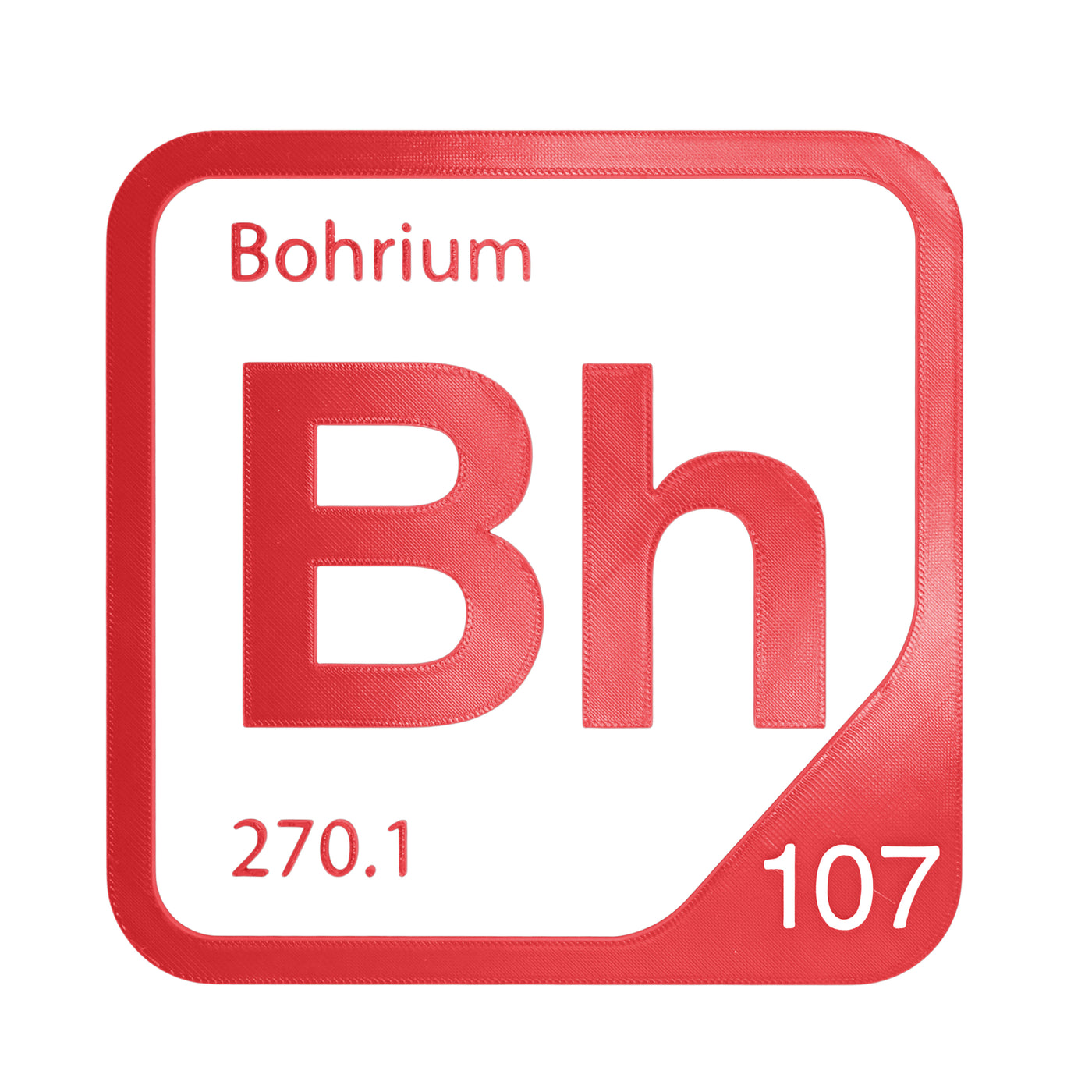 Bohrium periodic table Elemental Tile in Red