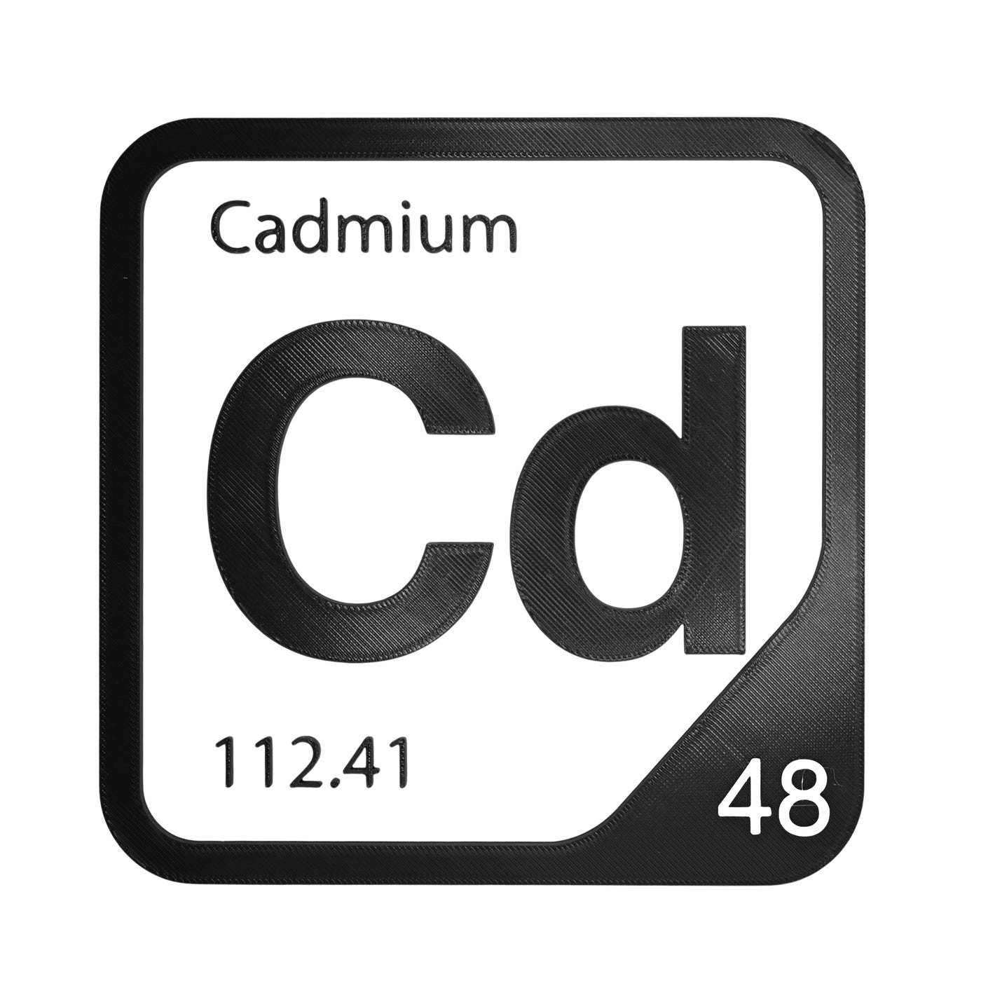 Cadmium periodic table Elemental Tile in Black
