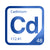 Cadmium periodic table Elemental Tile in Blue