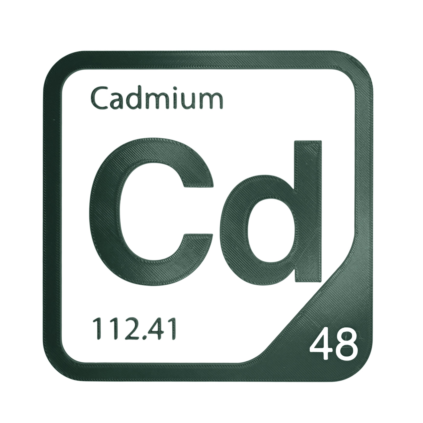 Cadmium periodic table Elemental Tile in Forest Green