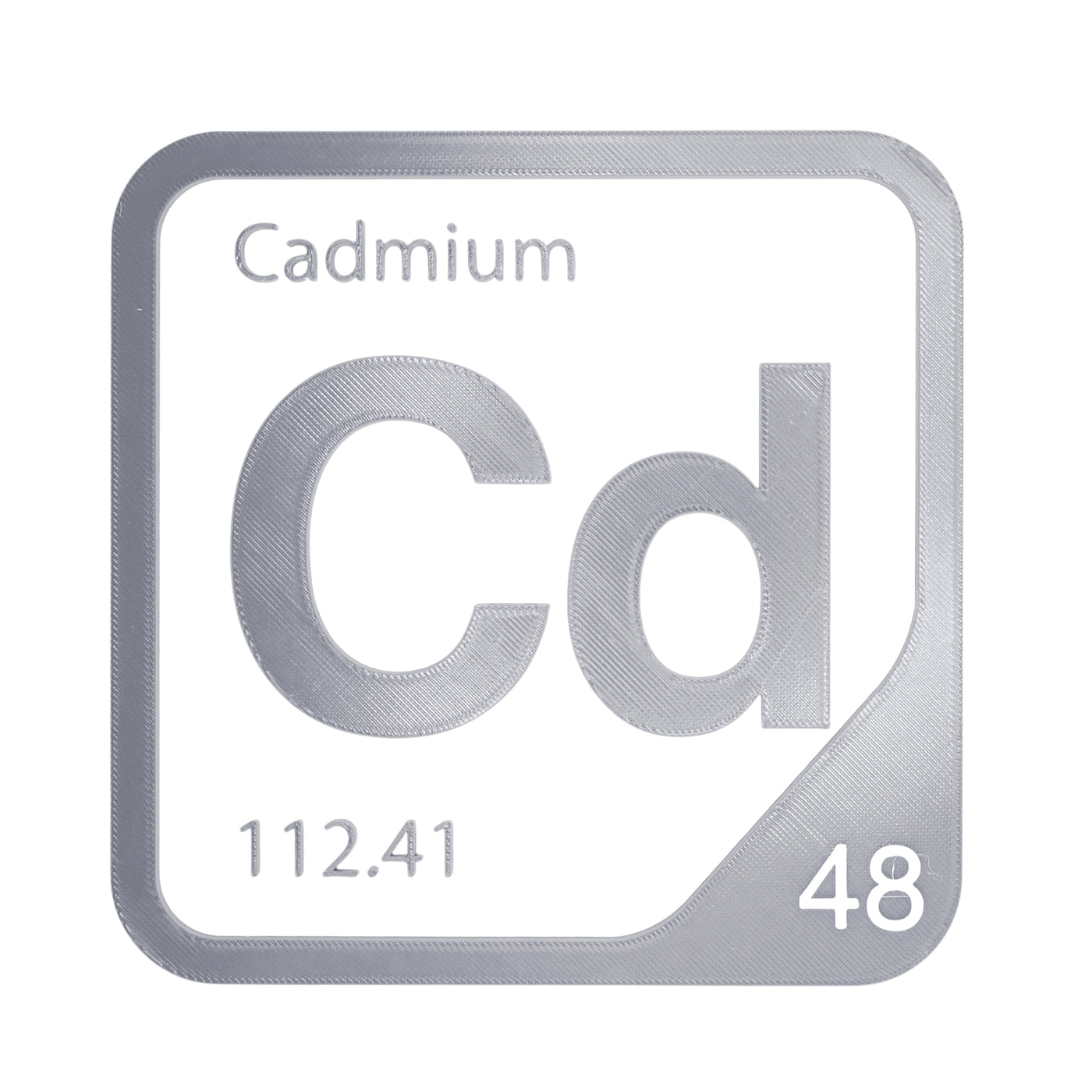 Cadmium periodic table Elemental Tile in Gray