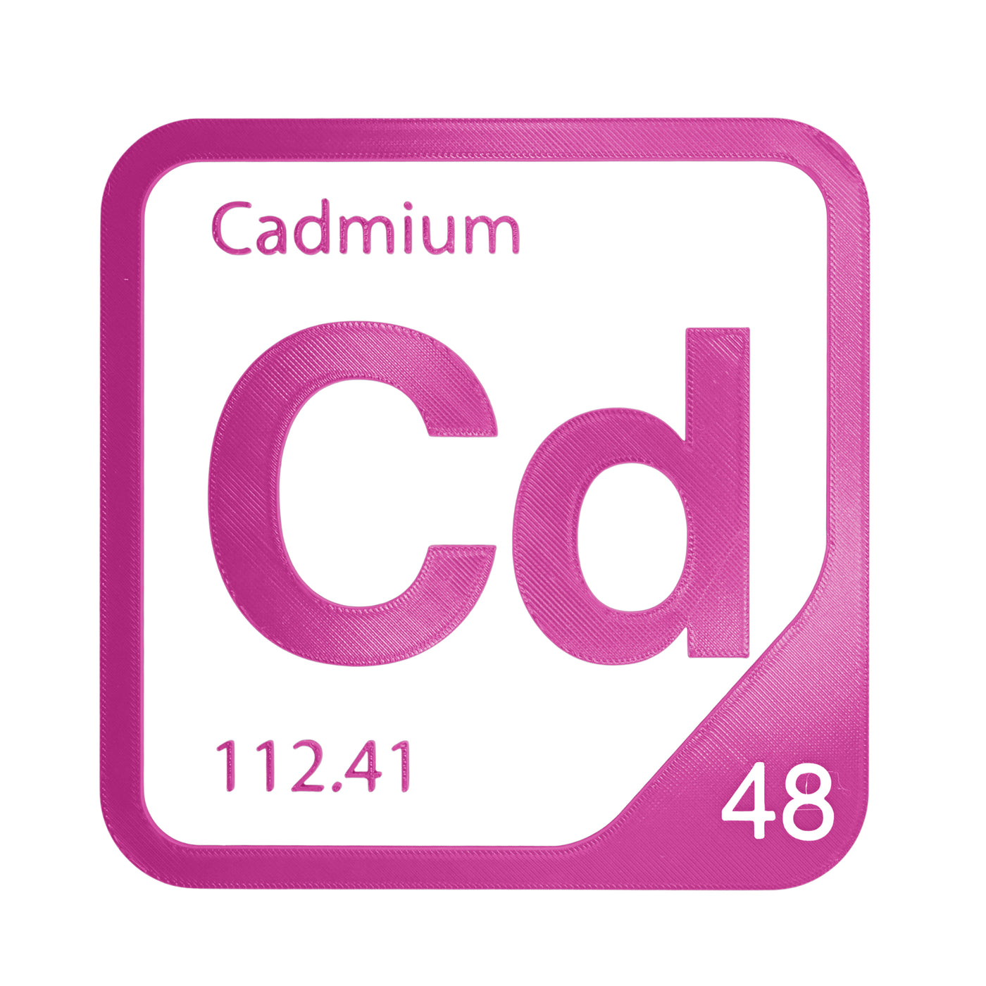 Cadmium periodic table Elemental Tile in Magenta