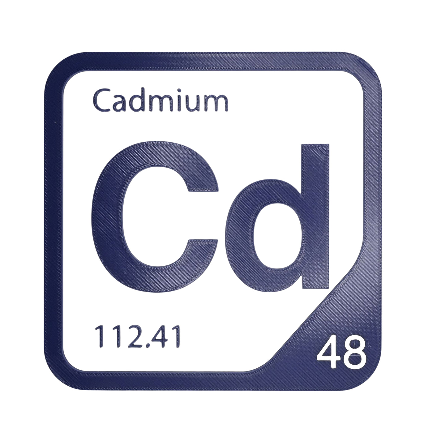 Cadmium periodic table Elemental Tile in Navy Blue