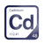 Cadmium periodic table Elemental Tile in Navy Blue