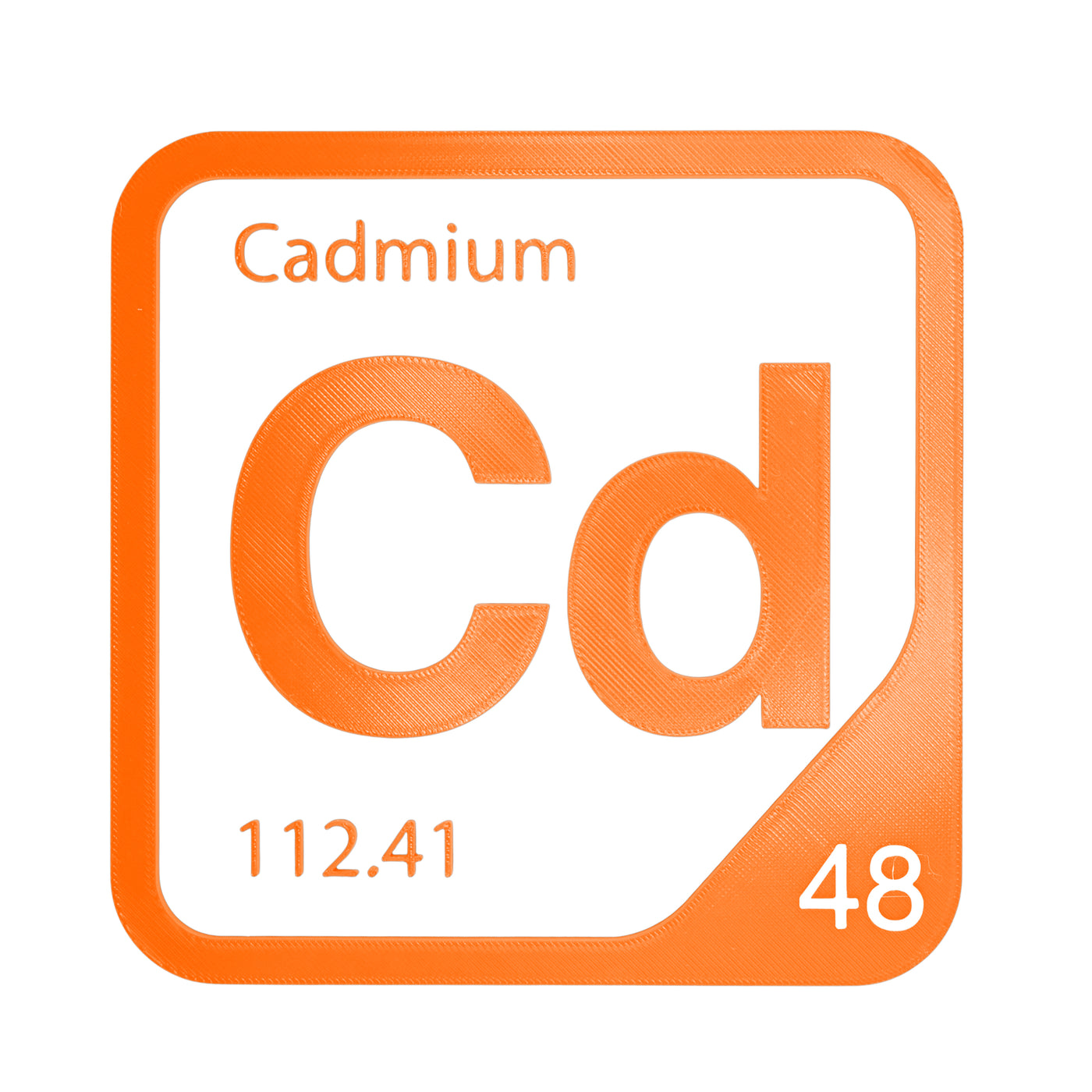 Cadmium periodic table Elemental Tile in Orange