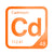 Cadmium periodic table Elemental Tile in Orange
