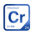 Chromium periodic table Elemental Tile in Blue