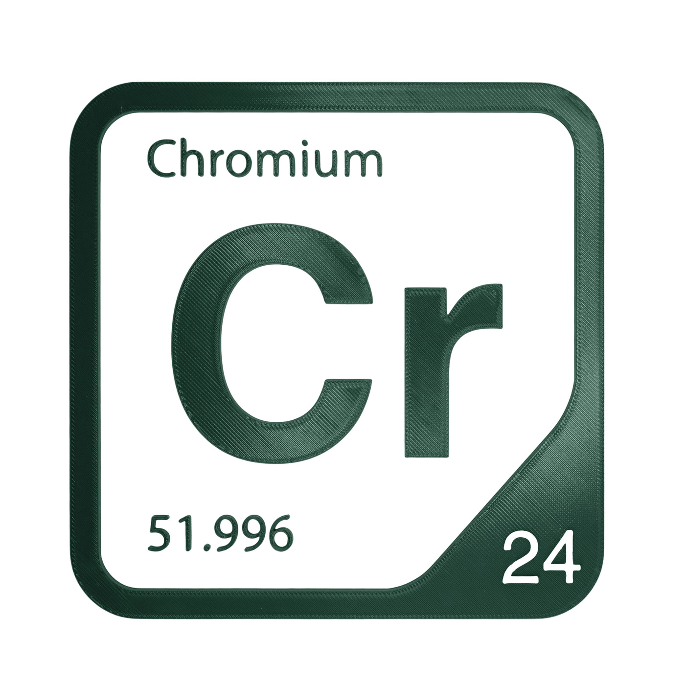 Chromium periodic table Elemental Tile in Forest Green