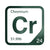 Chromium periodic table Elemental Tile in Forest Green