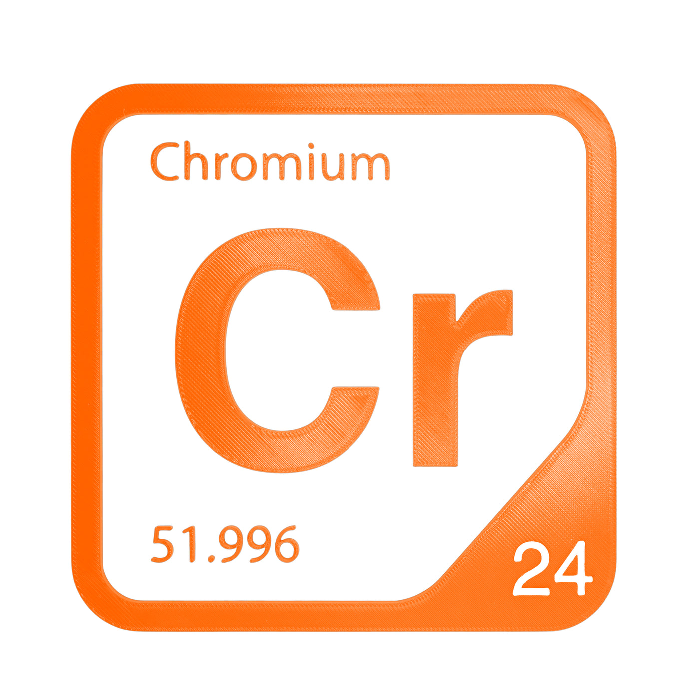 Chromium periodic table Elemental Tile in Orange