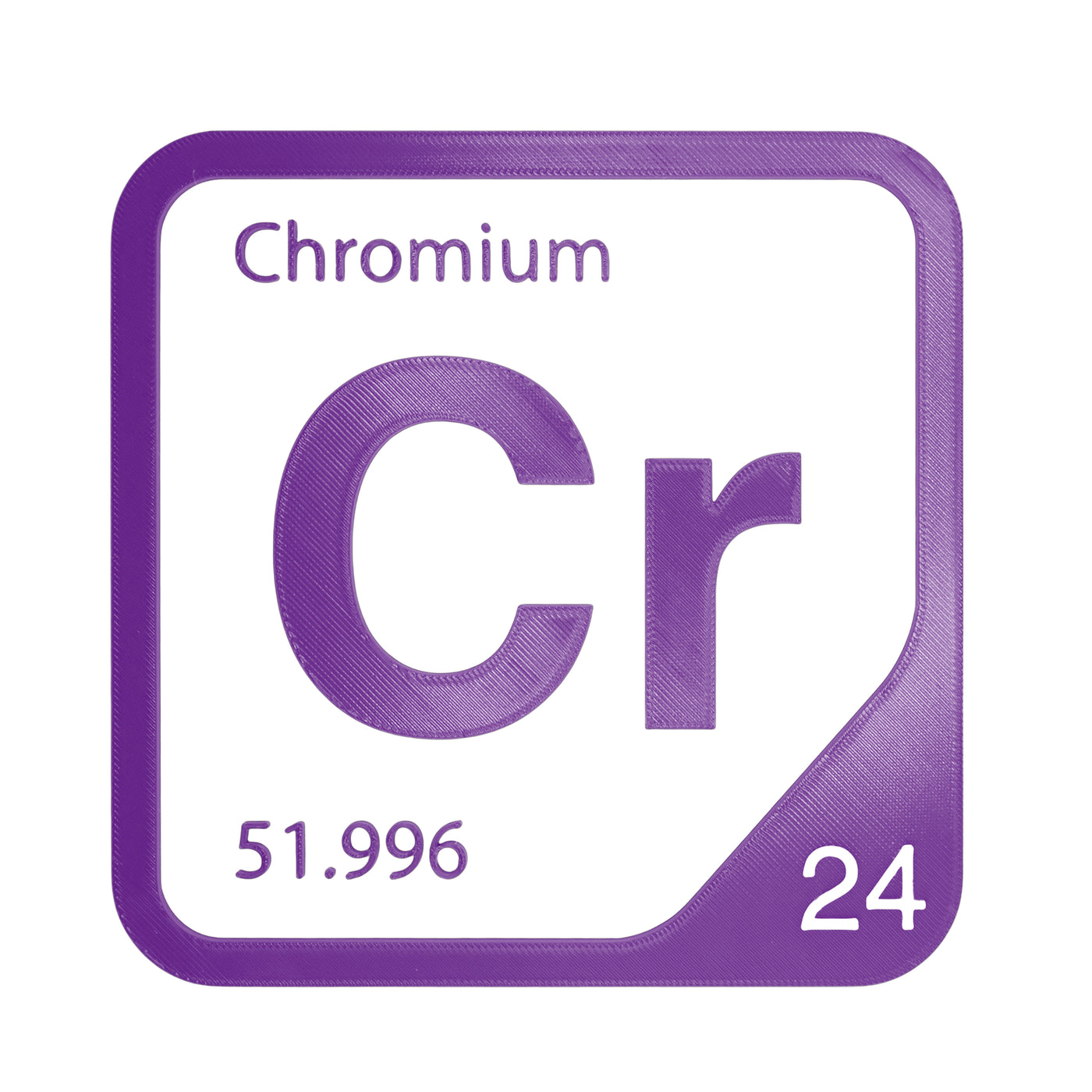 Chromium periodic table Elemental Tile in Purple