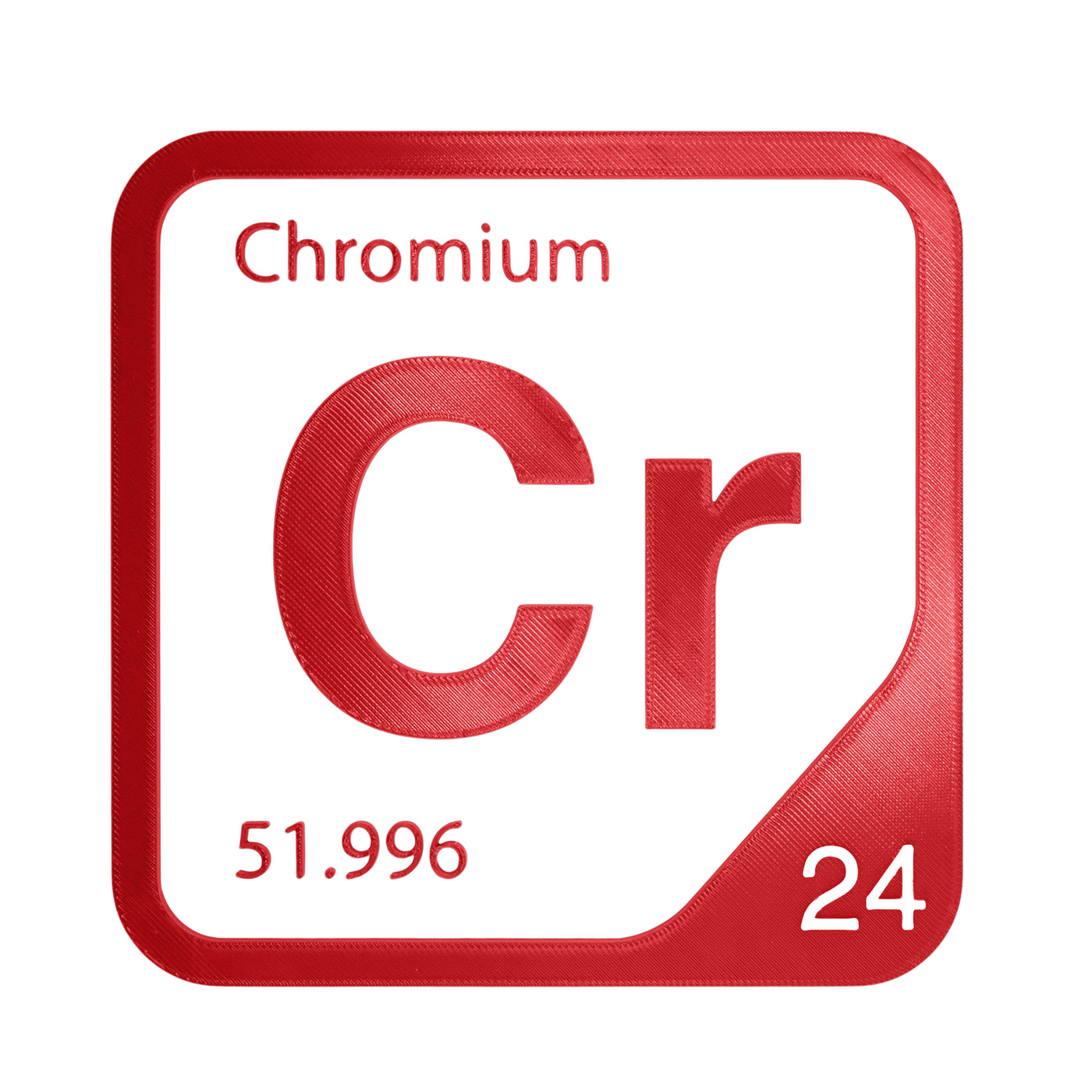 Chromium periodic table Elemental Tile in Red