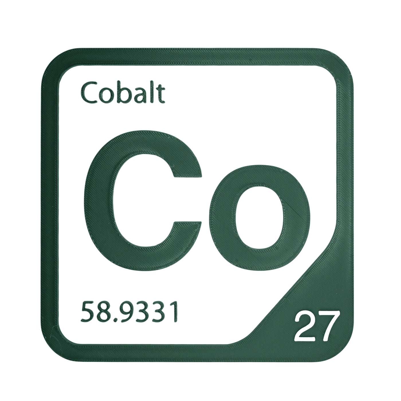 Cobalt periodic table Elemental Tile in Forest Green