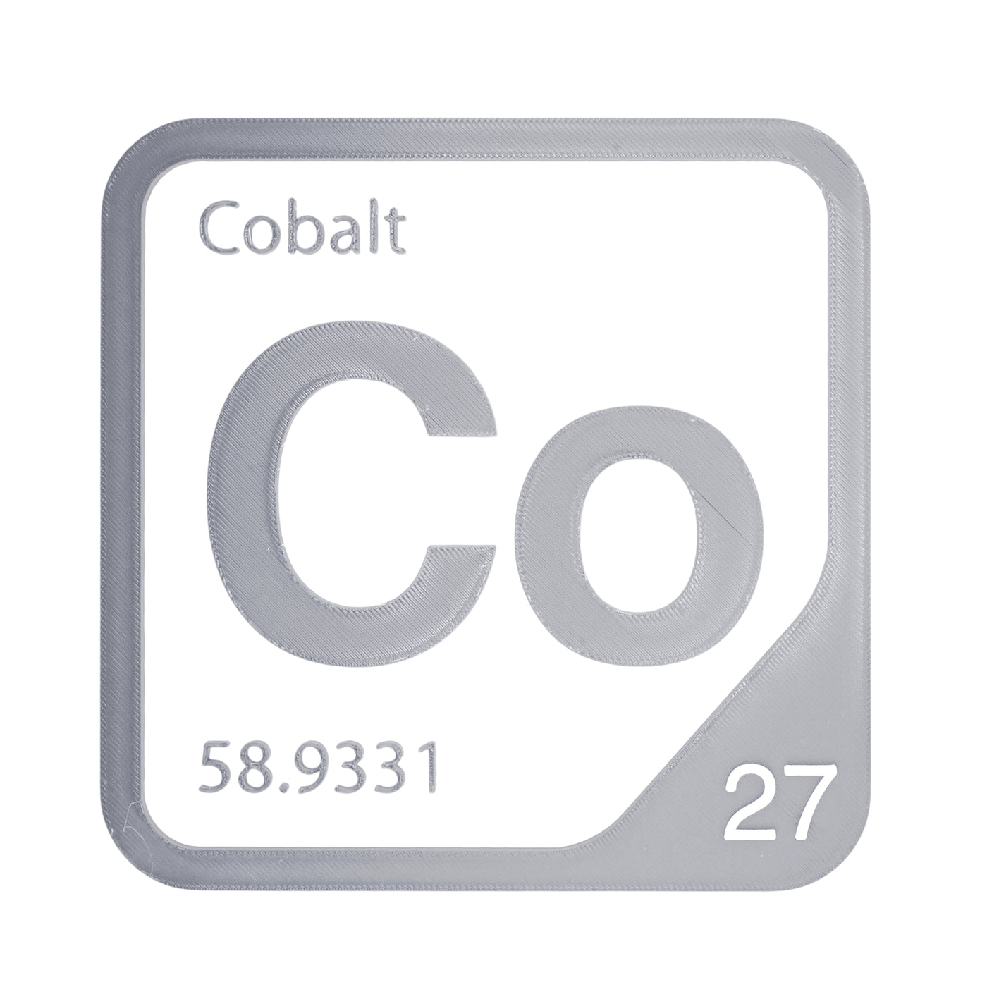 Cobalt periodic table Elemental Tile in Gray