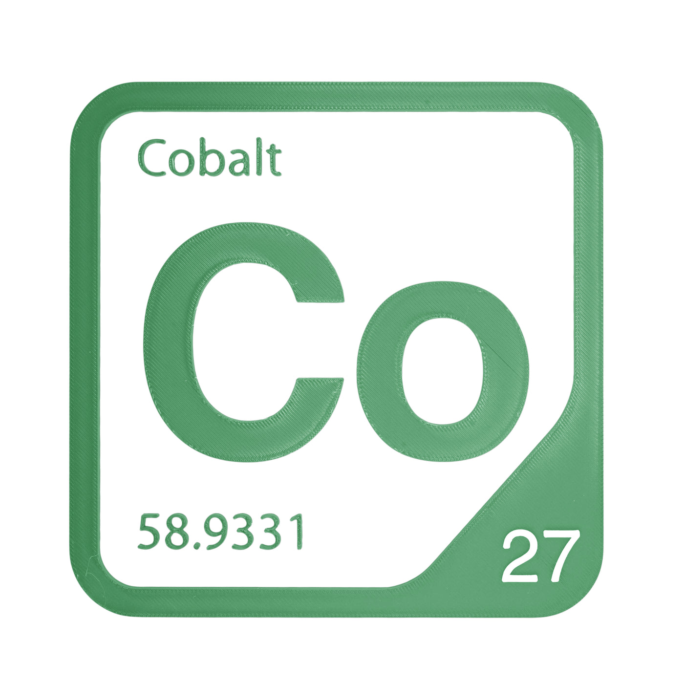 Cobalt periodic table Elemental Tile in Green