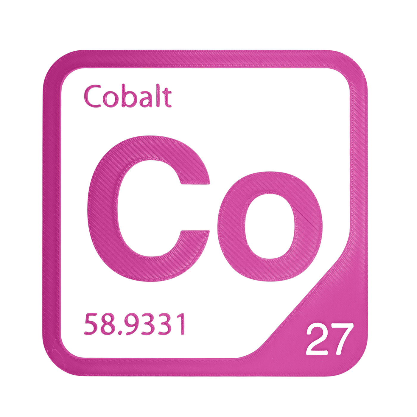 Cobalt periodic table Elemental Tile in Magenta