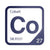 Cobalt periodic table Elemental Tile in Navy Blue