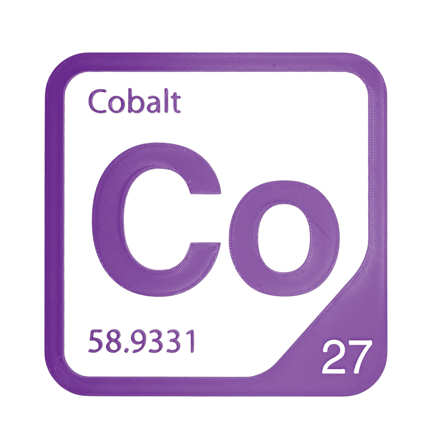 Cobalt periodic table Elemental Tile in Purple
