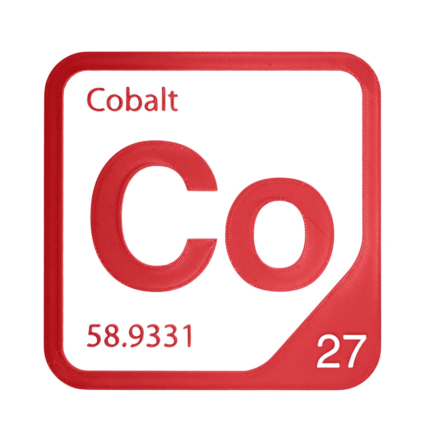 Cobalt periodic table Elemental Tile in Red