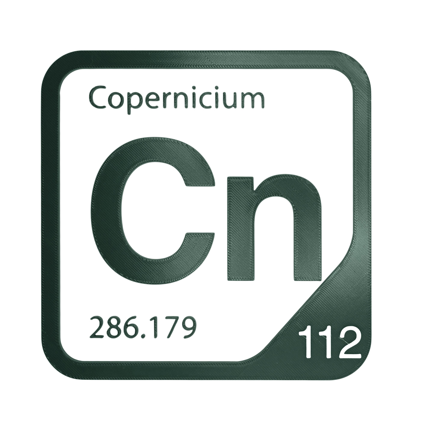 Copernicium periodic table Elemental Tile in Forest Green