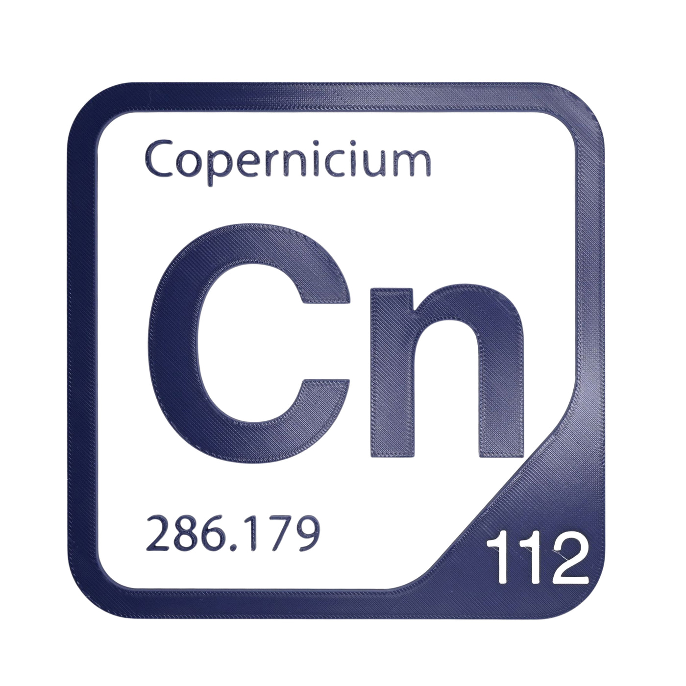 Copernicium periodic table Elemental Tile in Navy Blue