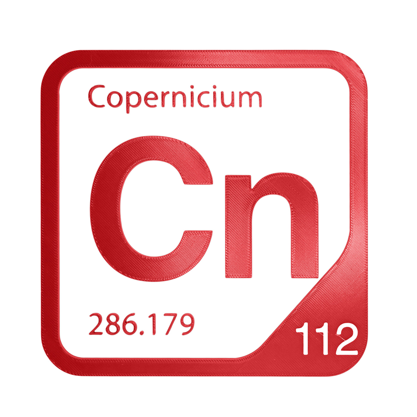 Copernicium periodic table Elemental Tile in Red