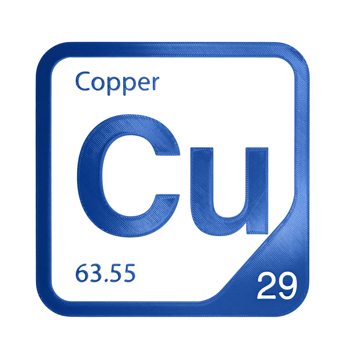 Copper periodic table Elemental Tile in Blue
