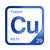 Copper periodic table Elemental Tile in Blue