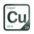 Copper periodic table Elemental Tile in Forest Green
