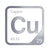 Copper periodic table Elemental Tile in Gray