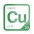 Copper periodic table Elemental Tile in Green