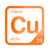 Copper periodic table Elemental Tile in Orange