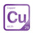 Copper periodic table Elemental Tile in Purple