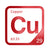 Copper periodic table Elemental Tile in Red