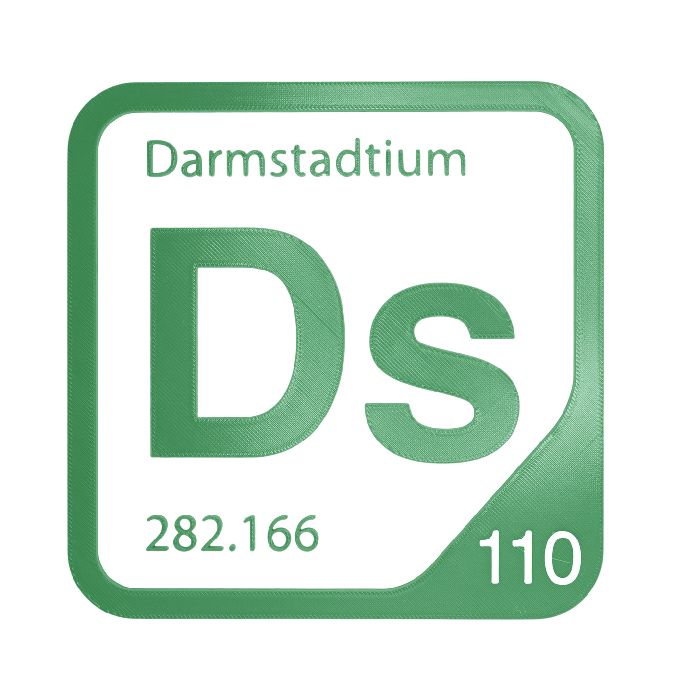 Darmstadtium periodic table Elemental Tile in Green