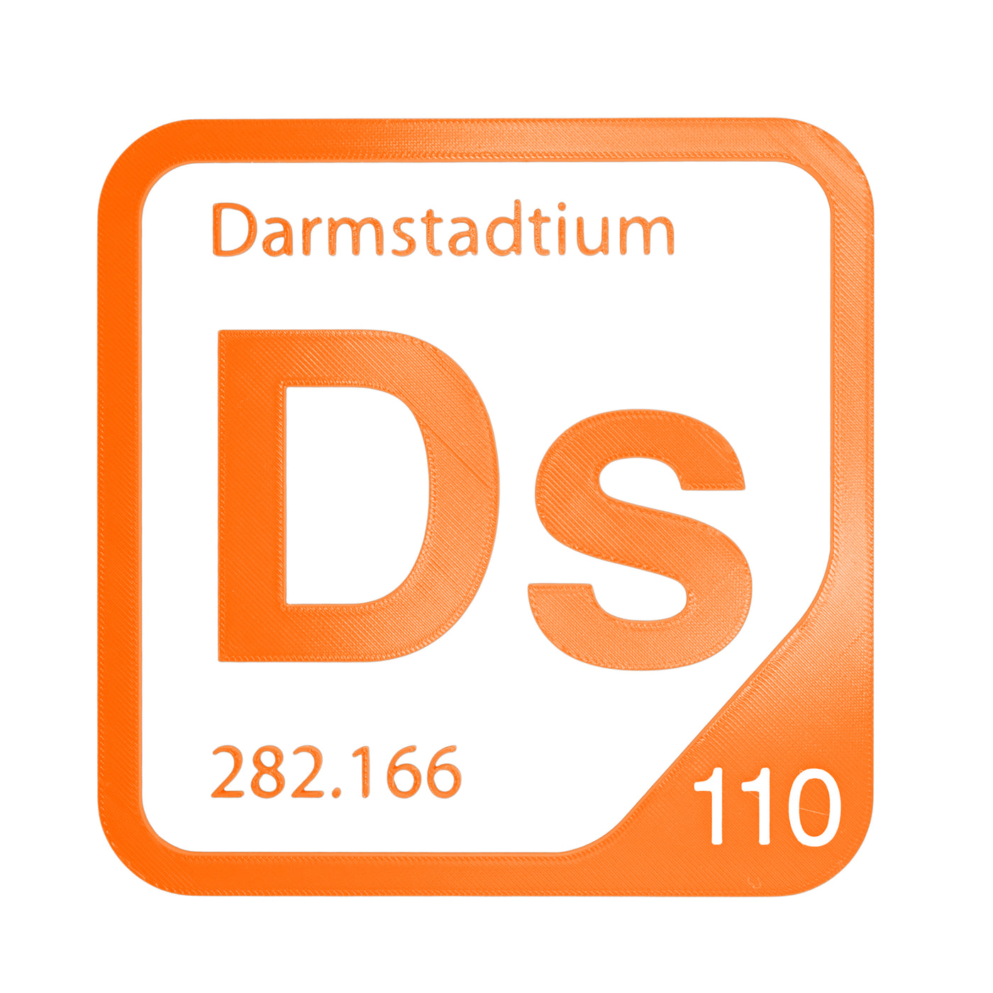 Darmstadtium periodic table Elemental Tile in Orange