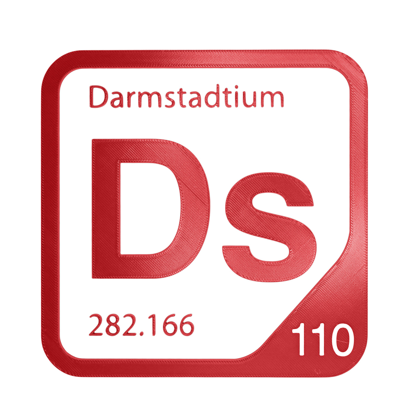 Darmstadtium periodic table Elemental Tile in Red