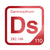 Darmstadtium periodic table Elemental Tile in Red