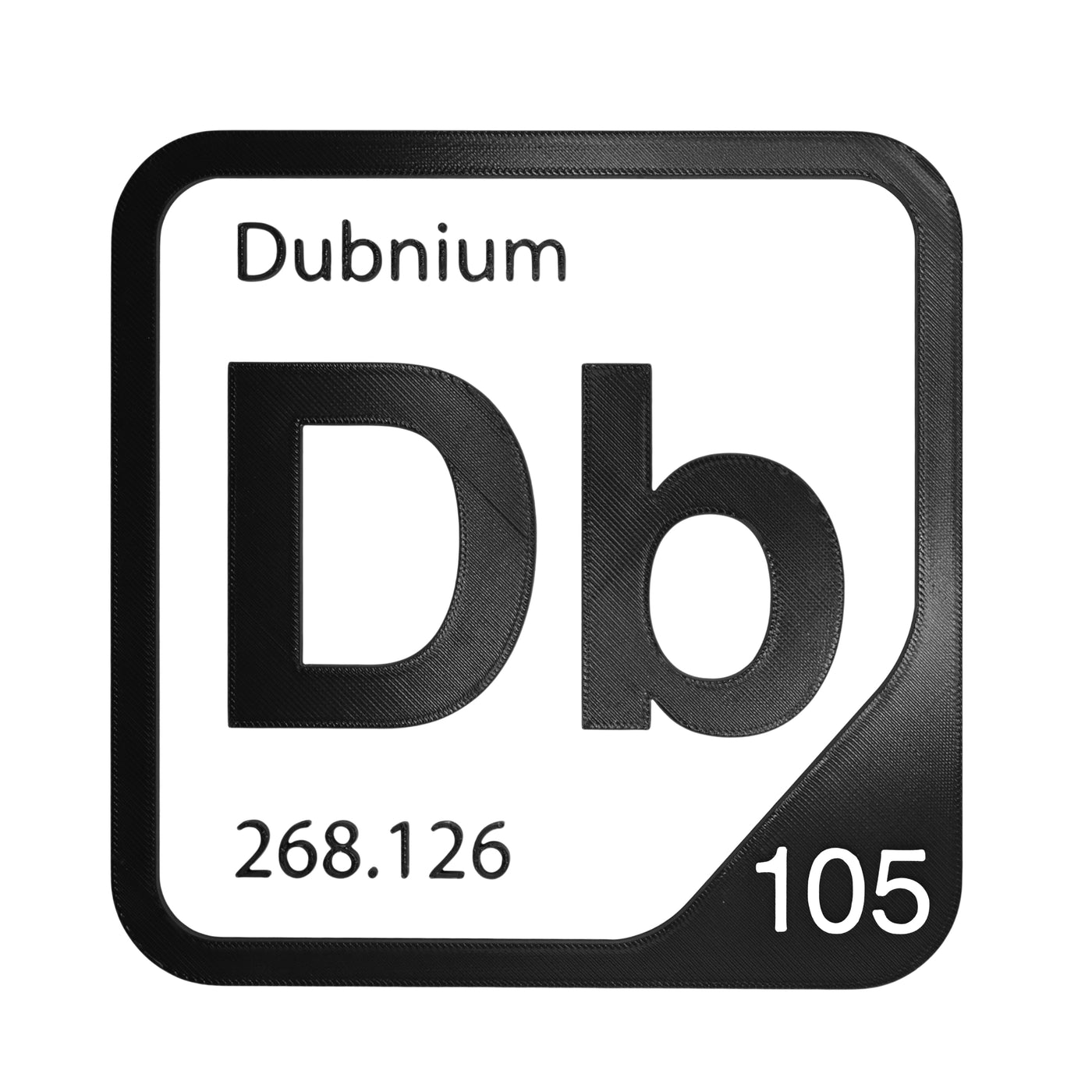 Dubnium periodic table Elemental Tile in Black