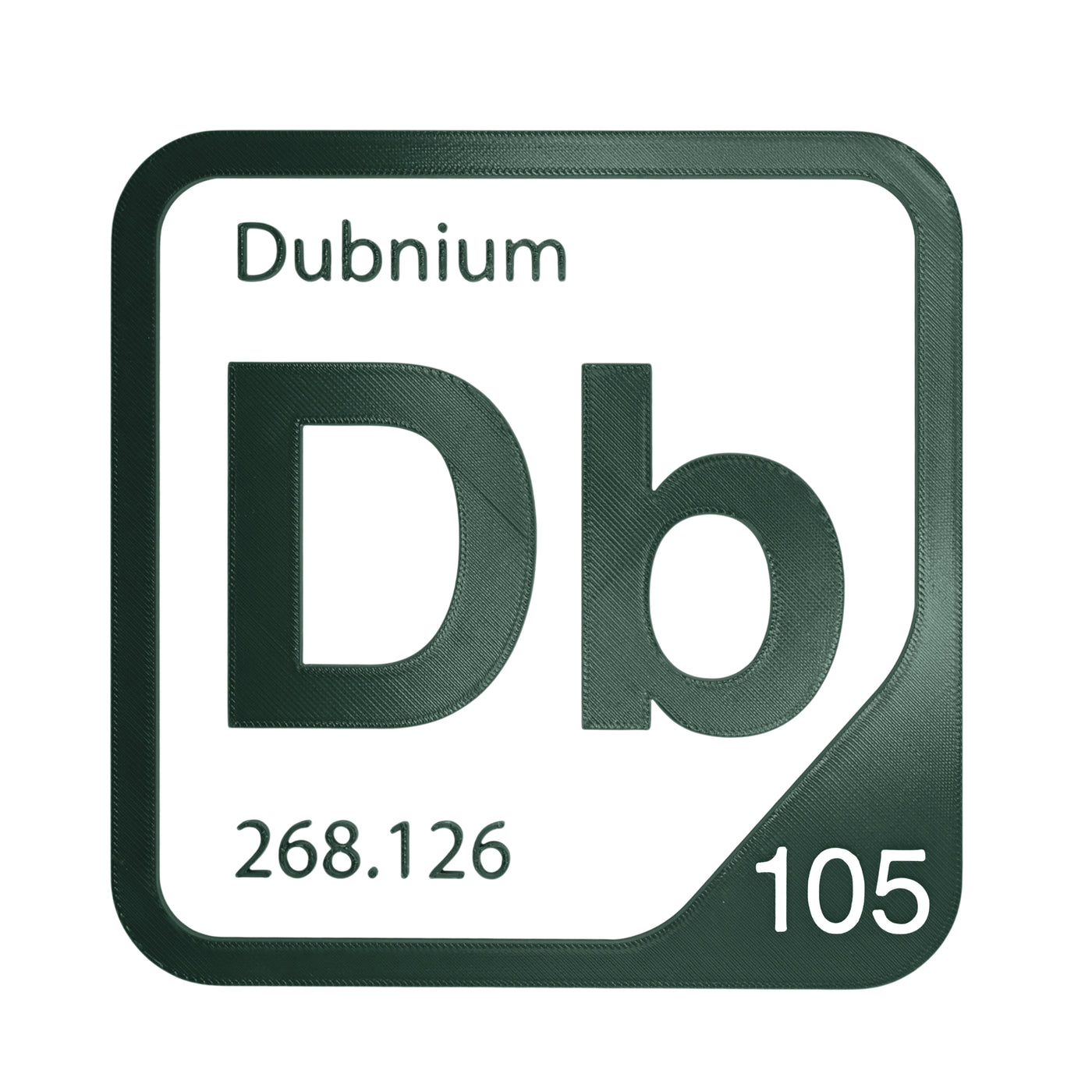 Dubnium periodic table Elemental Tile in Forest Green
