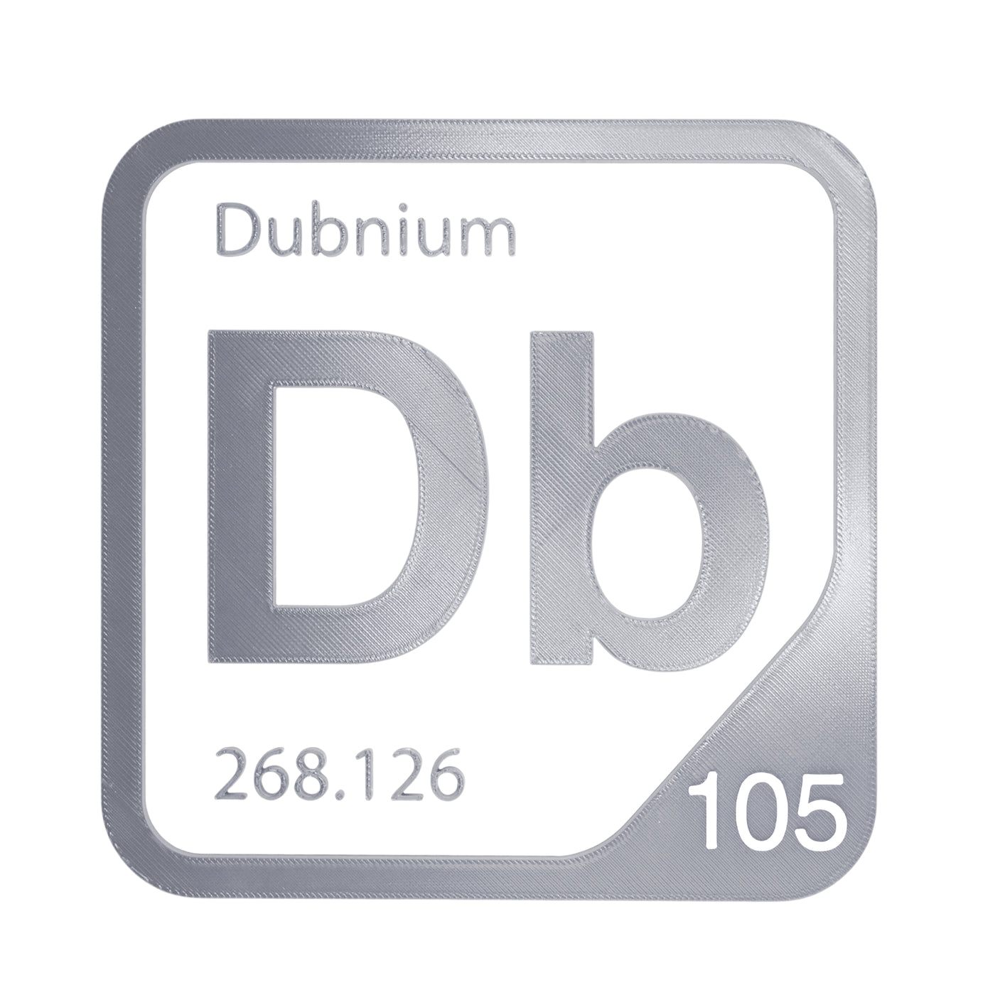 Dubnium periodic table Elemental Tile in Gray