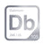 Dubnium periodic table Elemental Tile in Gray